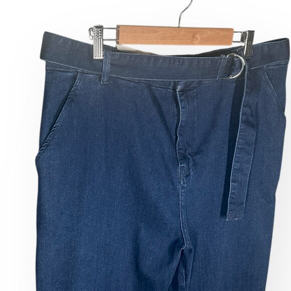 New $228 FRAME D-Belt High Waist Flare Jeans Wide Leg Denim Indigo Blue Bootcut - Picture 6 of 16